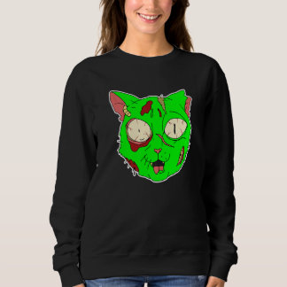 Camiseta Gato Zumbi Fácil Fantasia de Halloween Assustador 