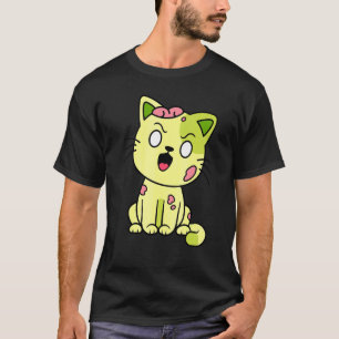Camiseta Gato Zumbi Halloween Mia Monstro Fofo Gráfico