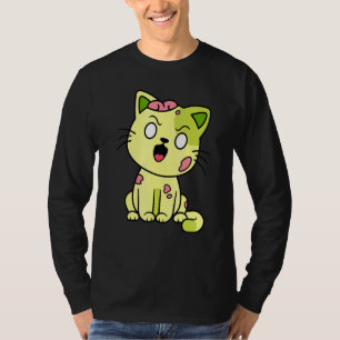 Camiseta Gato Zumbi Halloween Mia Monstro Fofo Gráfico