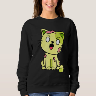 Camiseta Gato Zumbi Halloween Mia Monstro Fofo Gráfico 1
