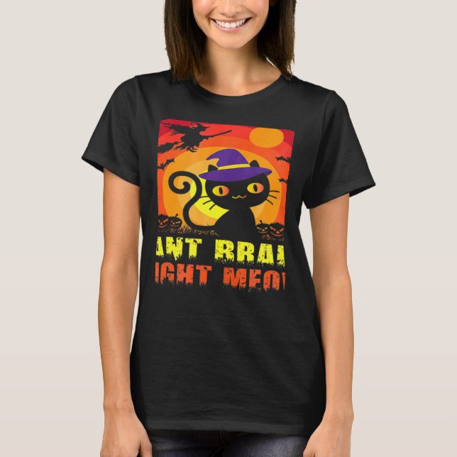 Camiseta Gato Zumbi Humorístico Quer Cérebro Agora Mesmo Ee (Frente)