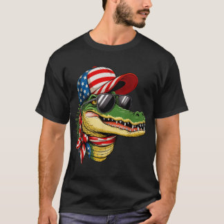 Camiseta Gator Alligator Crocodile 4 De Julho Oferece Homen