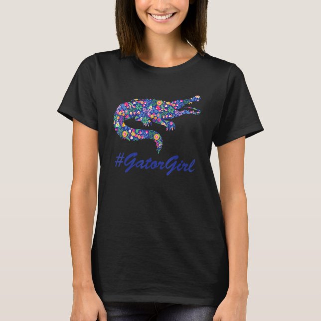 Camiseta Gator Girl Alligator Kids Women Florida Crocod (Frente)