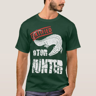 Camiseta Gator Hunter Alligator Certified Caça Pântano Hun