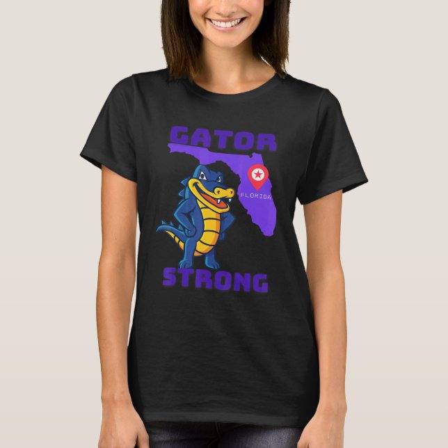 Camiseta Gator Strong Florida Alligator Crocodile Zoo Anima (Frente)