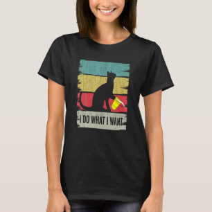 Camiseta Gatos 365 Eu Faço O Que Quero Com Gato De Vintagem