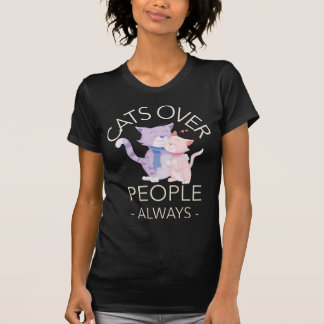 Camiseta Gatos Abaixo das Pessoas Sempre Amante de Gatos In