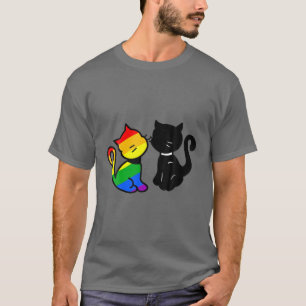 Camiseta Gatos Adoram Lgbt Gatinhos Gay Arco-Íris Orgulho 