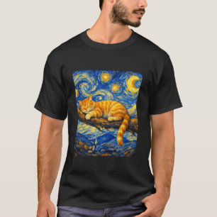 Camiseta Gatos Adoráveis Amantes Engraçado Van Gogh Inspira