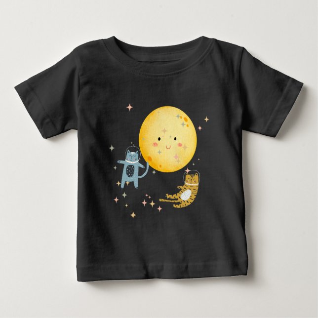 Camiseta Gatos adormecidos e lua (Frente)