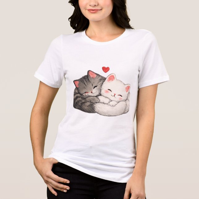 Camiseta Gatos Adormecidos Fofos (Frente)