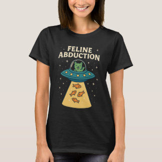 Camiseta Gatos-alienígena - Camisa-T Engraçada De Rapto Fel