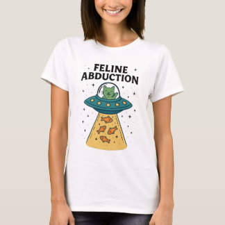 Camiseta Gatos-alienígena - Camisa-T Engraçada De Rapto Fel