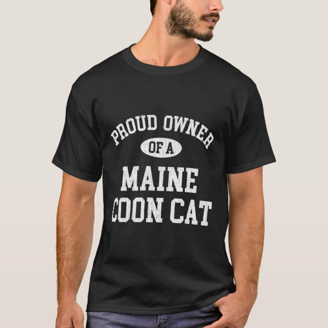 Camiseta Gatos Amantes Que Adoram O Seu Peluço De Maine (Frente)