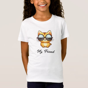 Camiseta Gatos Amarelos e Bonitos Vestindo Óculos Meu Amigo