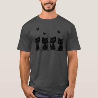 Camiseta gatos amigos animais bonitinhos de estimação quatr