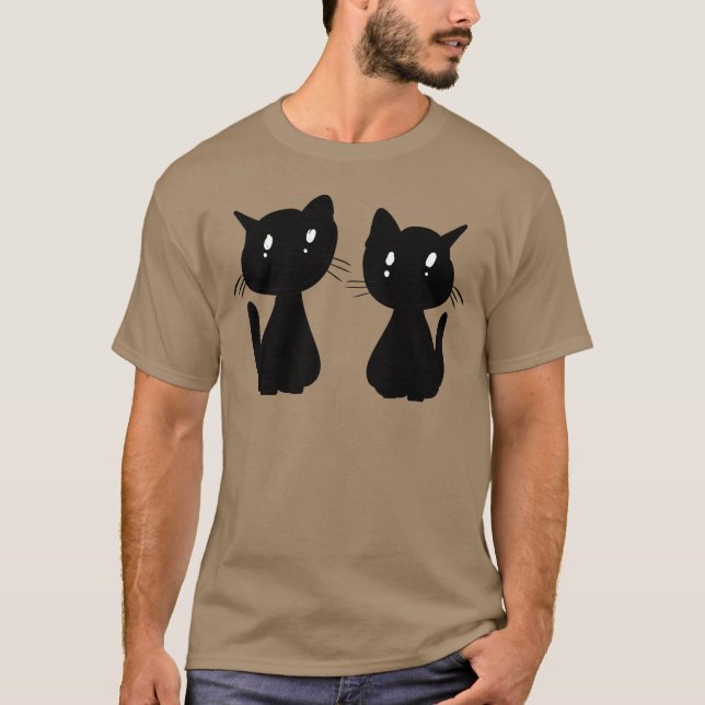 Camiseta Gatos amigos animais lindos família de animação de (Frente)