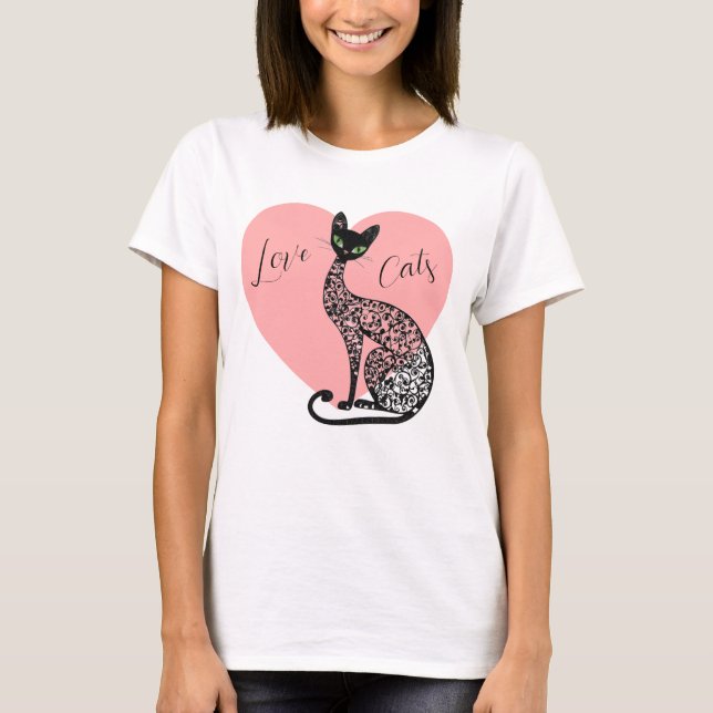 Camiseta Gatos Amor  (Frente)
