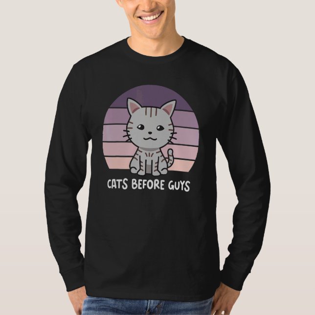 Camiseta Gatos Antes Da Cinza Cara Gato Gato Gato Roxo Ret  (Frente)