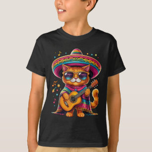 Camiseta Gatos Antes De Vatos Mexicano Cat Poncho Fiesta Ci