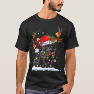Camiseta Gatos Ao Longo Da Árvore De Natal Luzes De Gato Ad