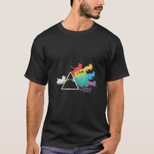 Camiseta Gatos Arco-íris Orgulho Prisma   Rock Progressivo 