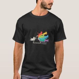 Camiseta Gatos Arco-íris Orgulho Prisma  Rock Progressivo A