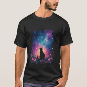 Camiseta Gatos arte céu estrelado