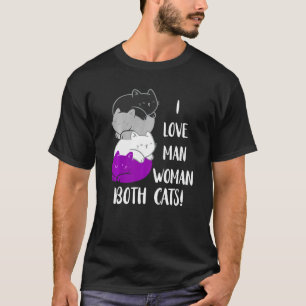 Camiseta Gatos Asexuais Eu Amo A Mulher Homem Asexualidade 