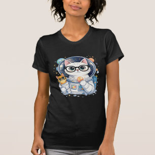 Camiseta Gatos Astronautas Adoráveis Explorando a Galáxia