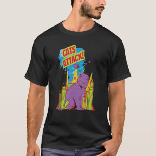 Camiseta Gatos Atacam I Gato Gato Gato Gato Laser Space Ret