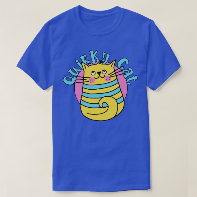 Camiseta Gatos Azuis de Gato Quirky (Frente do Design)