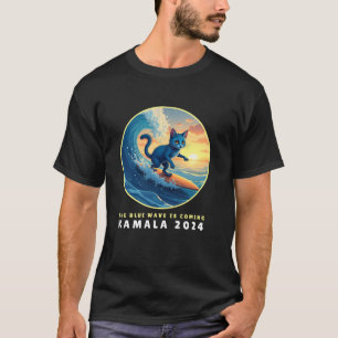 Camiseta Gatos Azuis Ondam Para Gato Engraçado De Kamala La