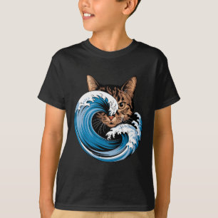 Camiseta Gatos Azuis Ondas Para A Onda Azul De Kamala Engra