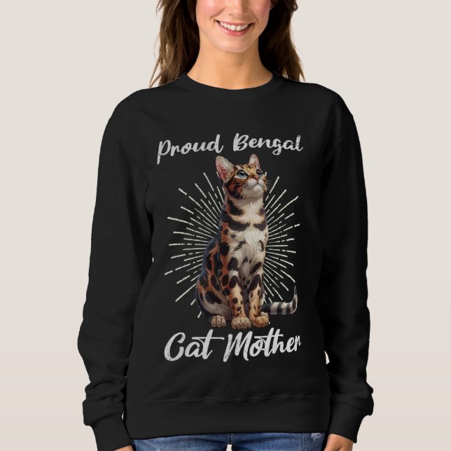 Camiseta Gatos Bengala Gatos GÊNIO BENGAL CAT MOM Bengala M (Frente)