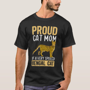 Camiseta Gatos Bengala Mãe De Um Gato Bengala Mimado