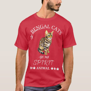 Camiseta Gatos Bengalinos São Os Meus Animais Espirituosos