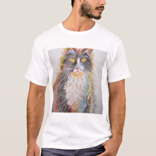 Camiseta Gatos bonitos de desenho de gato de smoking