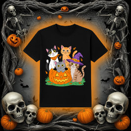 Camiseta Gatos bonitos em abóbora | Halloween Cat Mãe