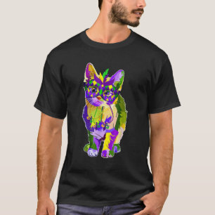 Camiseta Gatos bonitos Vestindo máscara de carnaval Mardi G