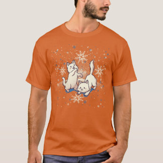 Camiseta Gatos Brincando com Flocos de Neve por Tobe Fonsec