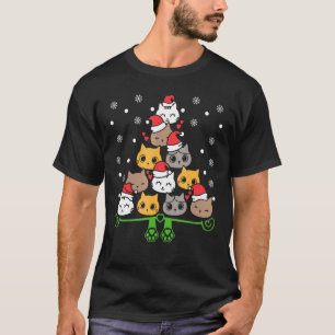 Camiseta Gatos Cachorros Árvore de Natal Gatinhos Xmas Paja