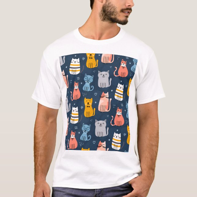 Camiseta Gatos Cachorros Infantis Design (Frente)