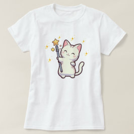 Camiseta Gatos Cachorros Segurando Varinha Mágica