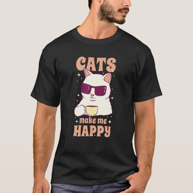 Camiseta Gatos Café Feliz (Frente)