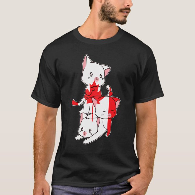 Camiseta Gatos Canadá Canadenses Canadá (Frente)