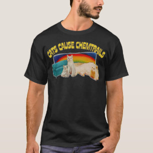 Camiseta Gatos Causam Quimtrais Retro Catar Conspiração