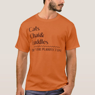 Camiseta Gatos Chai AbraçosDia Perfeito retrô