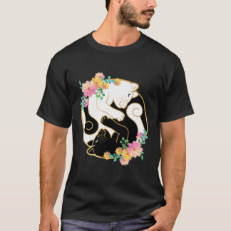 Camiseta Gatos Chineses Bonitos E Adoráveis De Yin E Yang S
