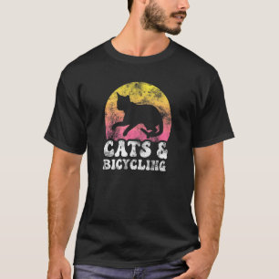 Camiseta Gatos & Ciclismo Vintage Passatempo Retro